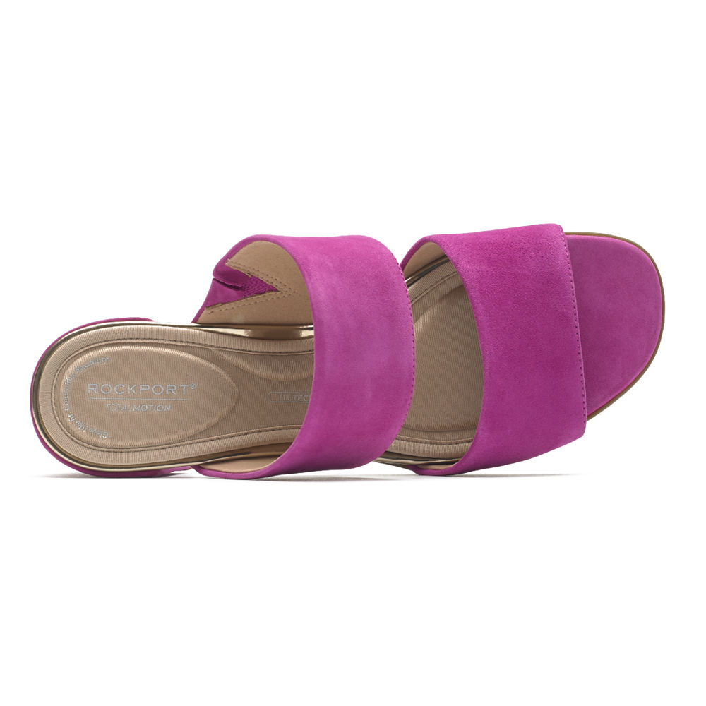 Rockport Singapore Womens Slides - Total Motion Alaina Double Band Pink - ON3742596